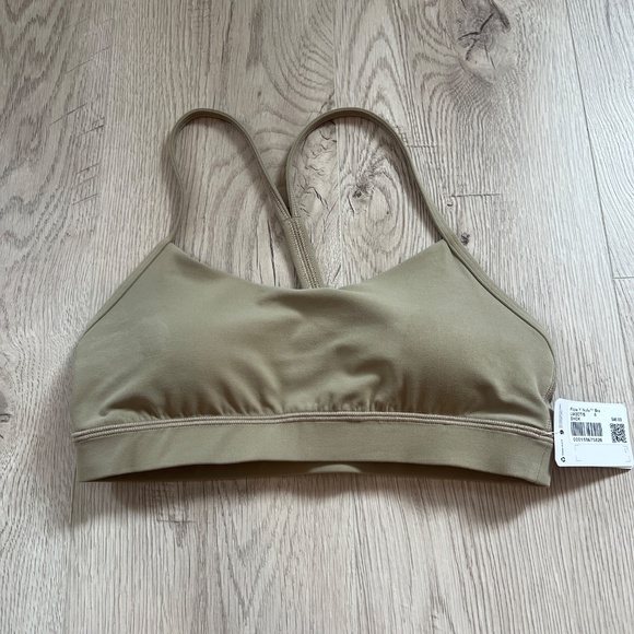 NWT Lululemon Flow Y Bra Nulu Light Support, A–C Cups-Sheer Oak Sz. 8 - Picture 3 of 7